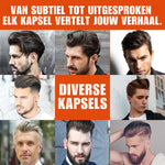 Foto van 8 mannen met verschillende kapsels na gebruik van de Hair Gel.
