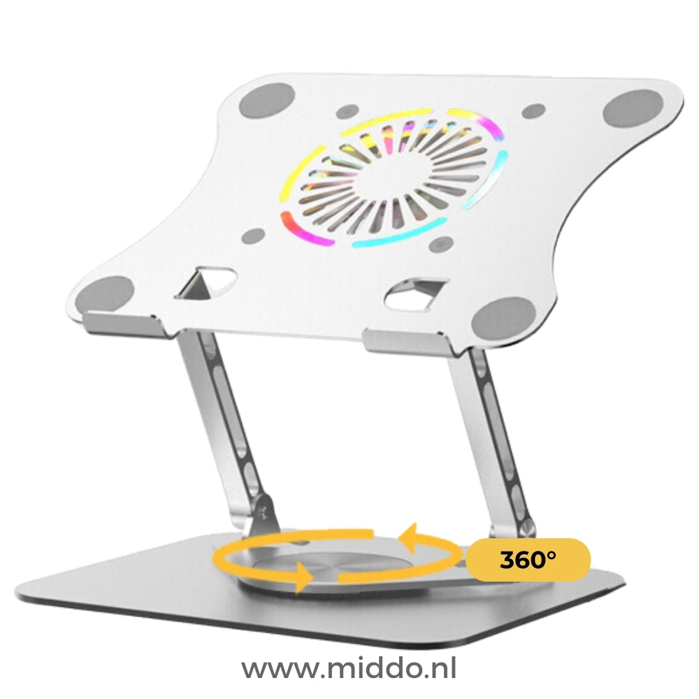 Verbeter jouw Werkplek met de 360° Draaibare Laptop & Tablet Stand – Middo