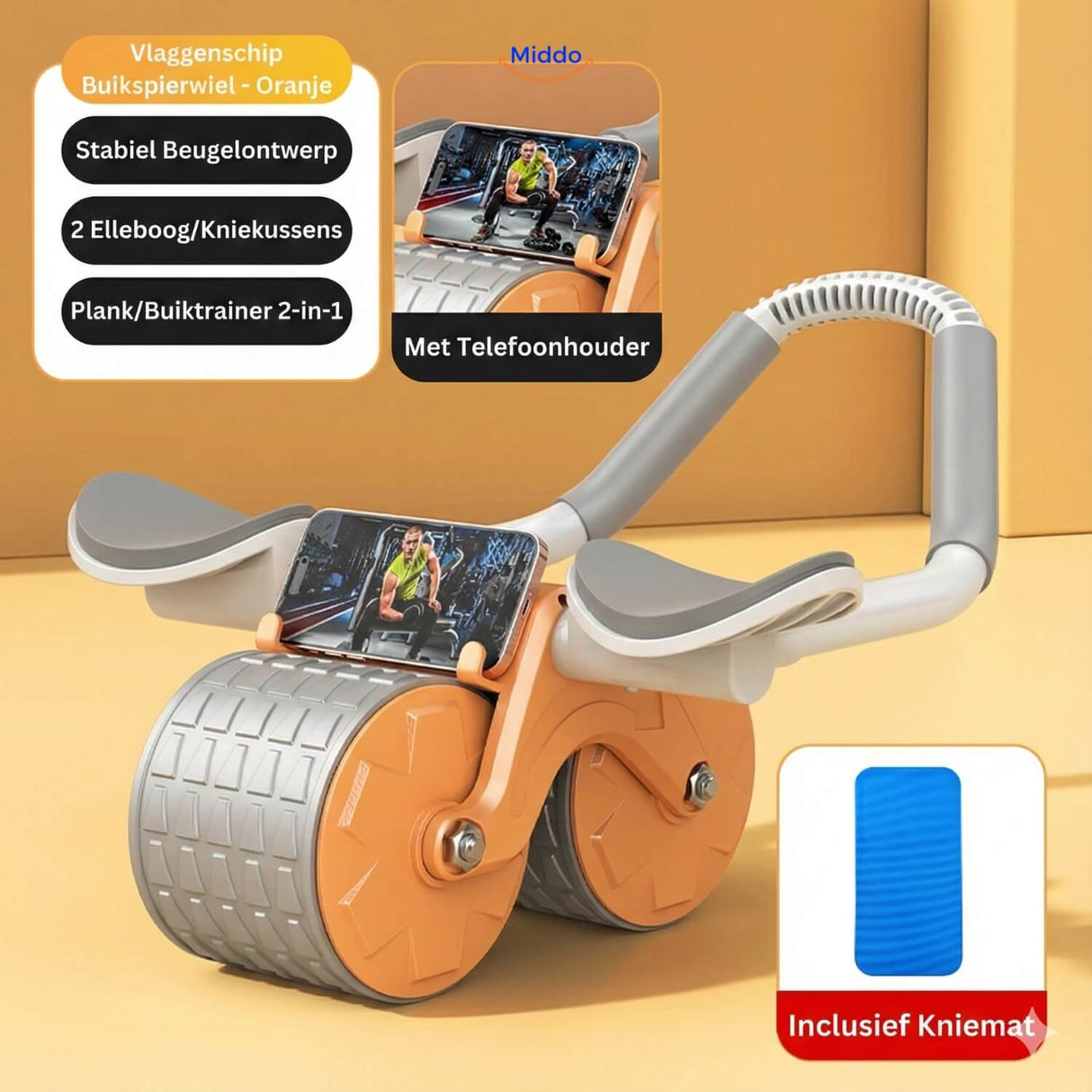 AbWheel Pro™ | Buikspiertrainer voor een Strakke Sixpack vanuit Huis!