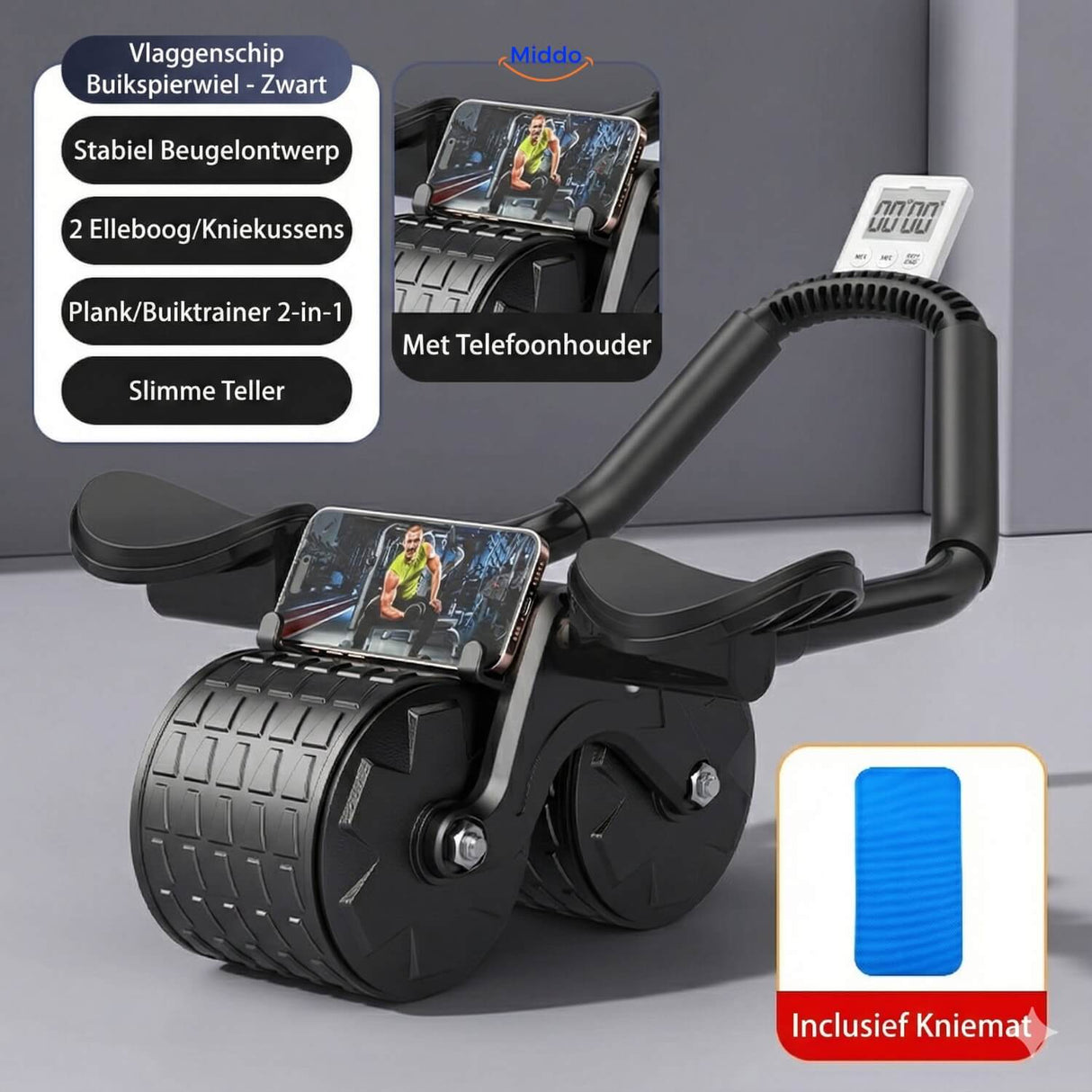 AbWheel Pro™ | Buikspiertrainer voor een Strakke Sixpack vanuit Huis!