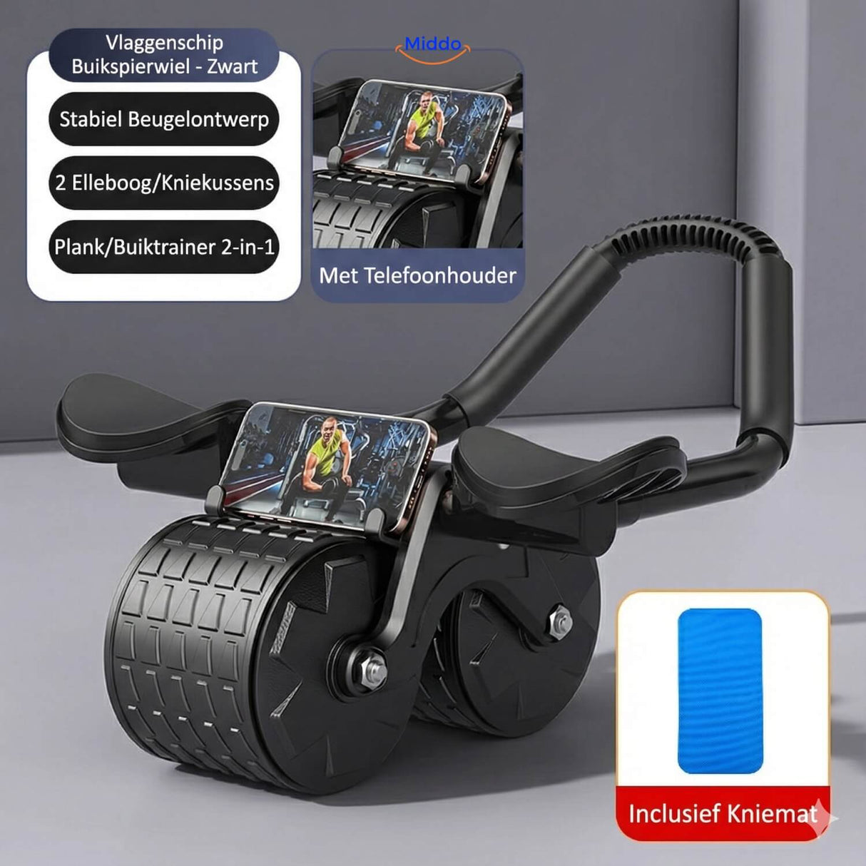 AbWheel Pro™ | Buikspiertrainer voor een Strakke Sixpack vanuit Huis!