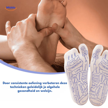 Acupoint Sokken voet ondersteuning met acupressuur www.middo.nl