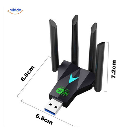 AeroLink wifi adapter hoge snelheid 1300m dual band www.middo.nl