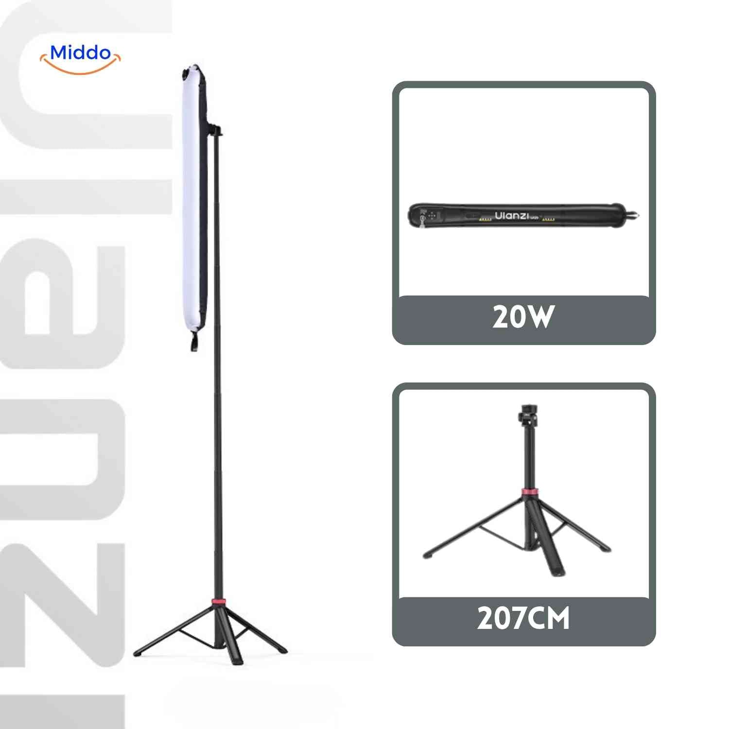 Aerolux Lamp LED buislamp statief 20W 207CM www.middo.nl