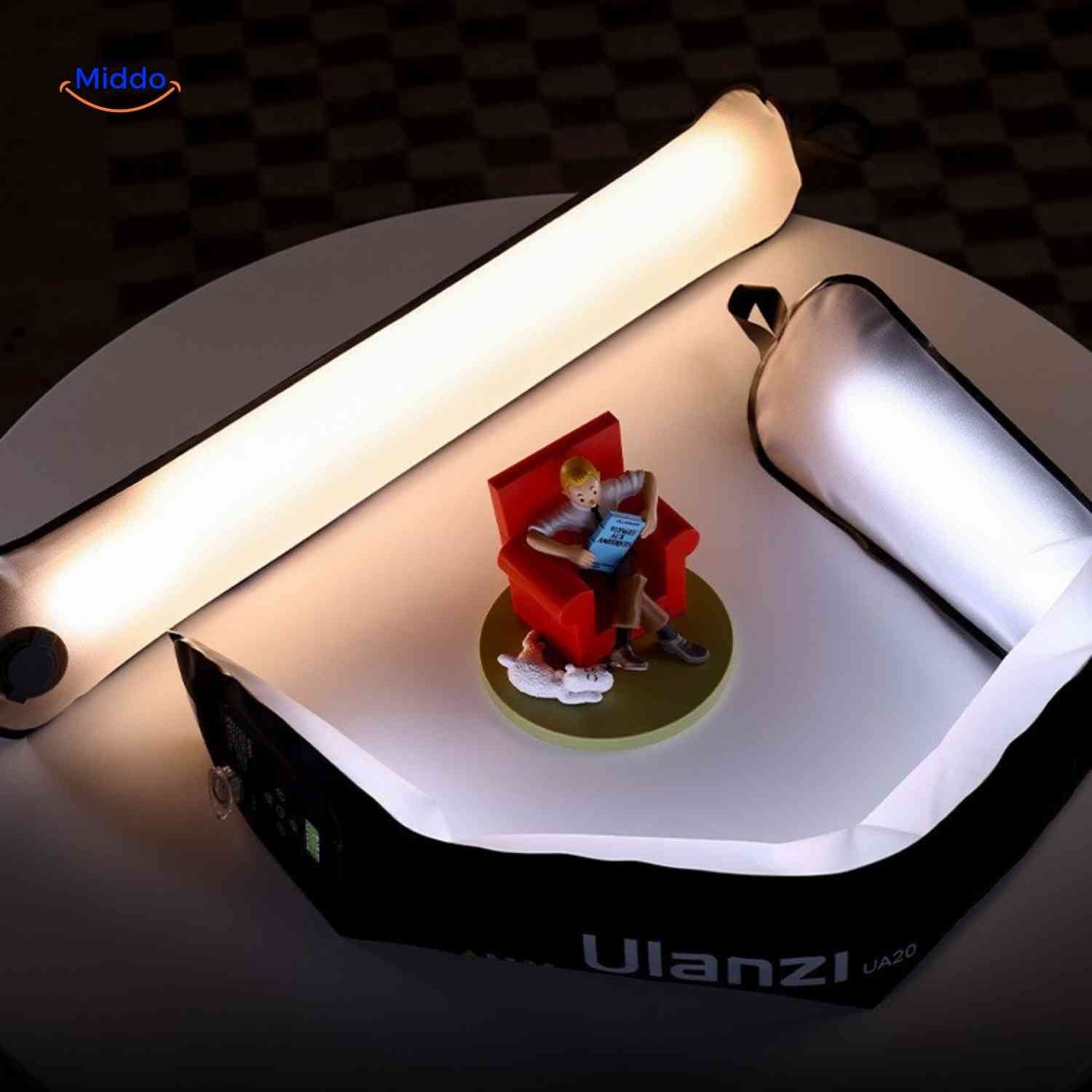 Aerolux Lamp miniatuur softbox LED productverlichting www.middo.nl