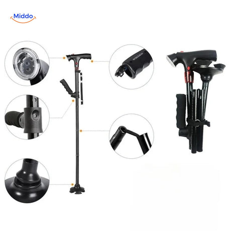 AluCare Stick LED verlichting gevouwen en detail handelings instellingen www.middo.nl