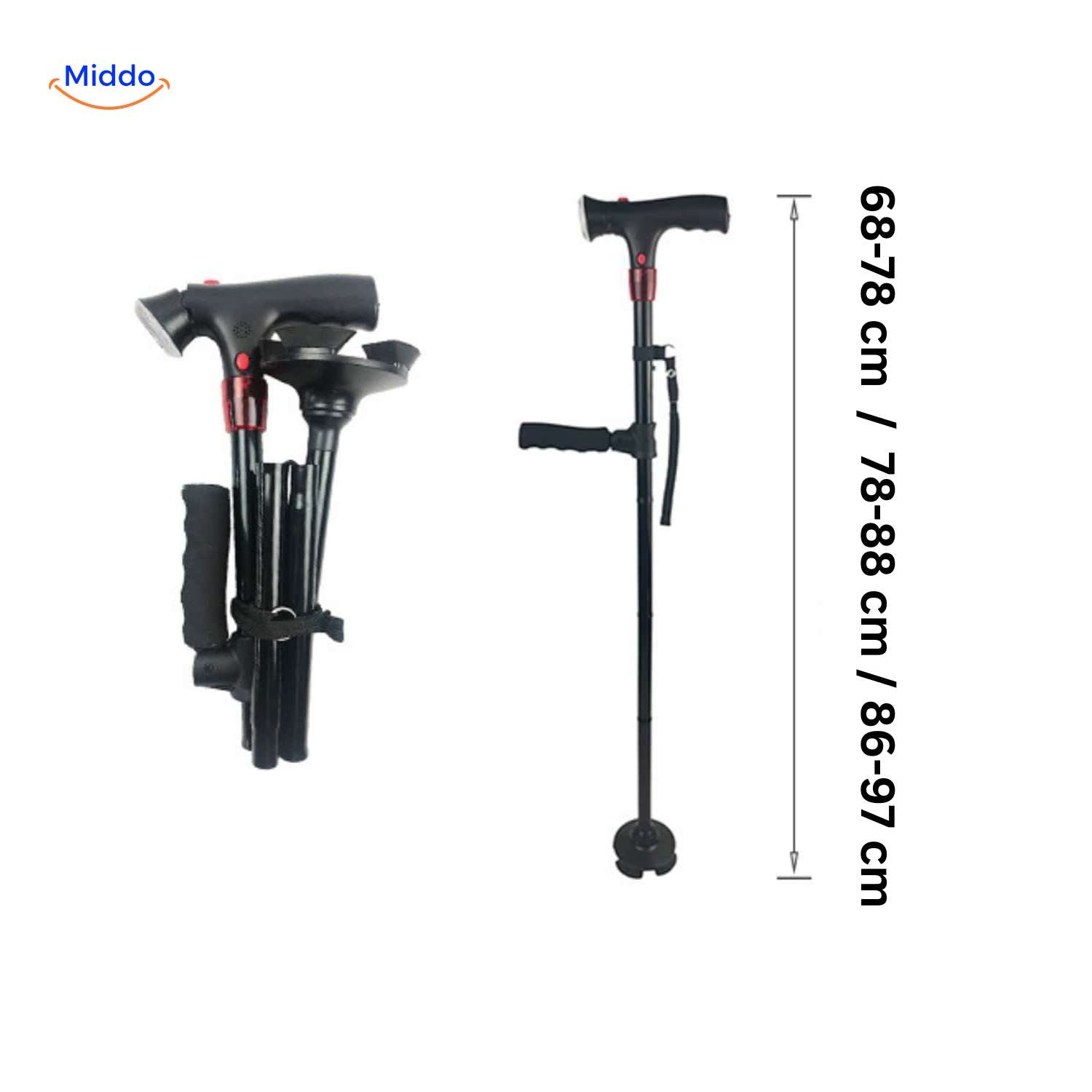 AluCare Stick basis met vier voeten en anti slip www.middo.nl
