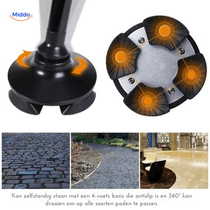 AluCare Stick draaiende basis voor verschillende paden www.middo.nl
