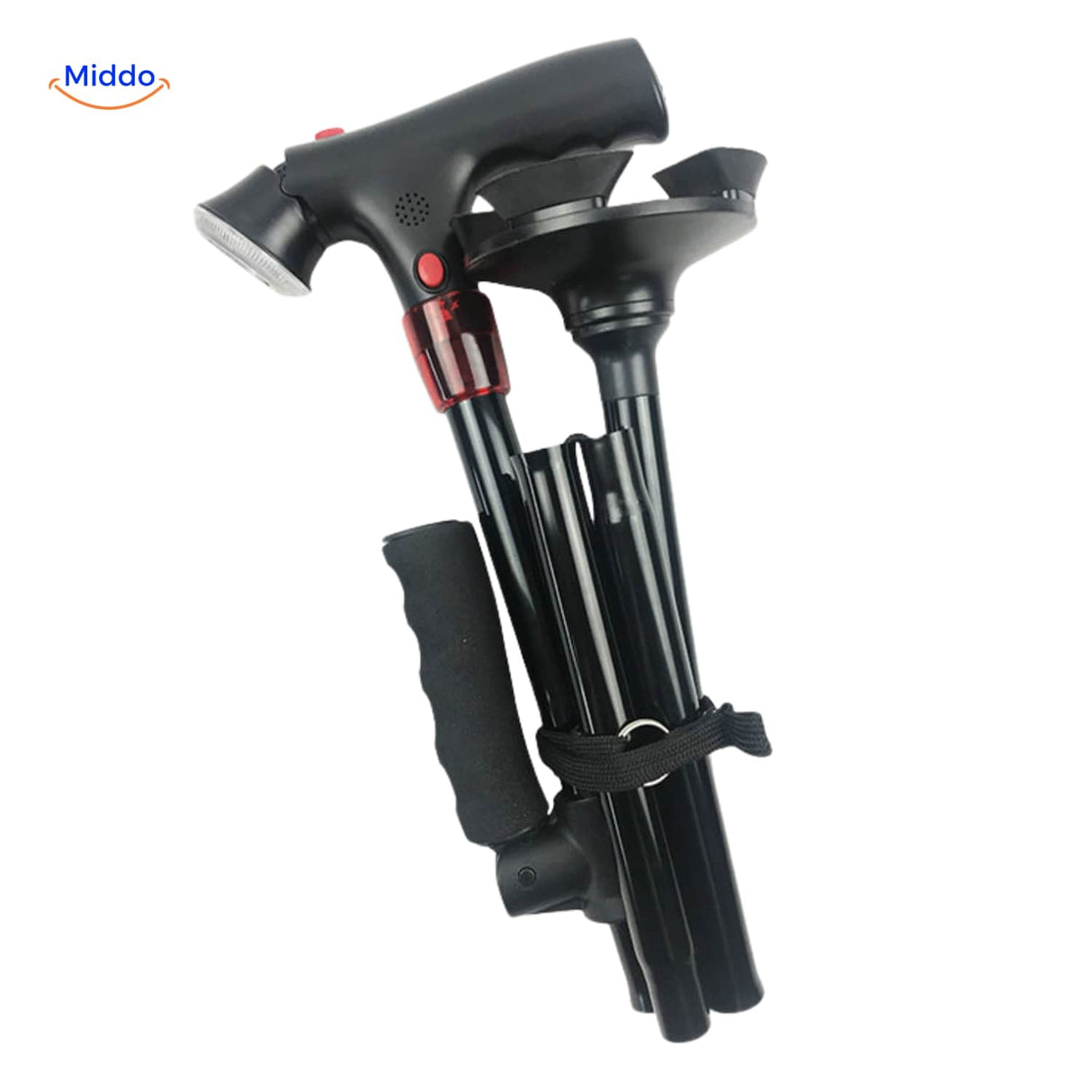 AluCare Stick opgevouwen met handleiding www.middo.nl