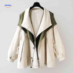 AquaShell jas creme met groen detail modern damesjack www.middo.nl