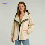 AquaShell jas creme met groene binnenkraag casual damesjack www.middo.nl