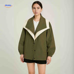 AquaShell jas groen met contrastkraag trendy damesjack www.middo.nl