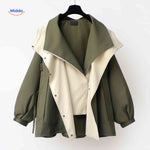 AquaShell jas groen met creme detail stijlvolle damesjas www.middo.nl