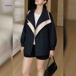 AquaShell jas zwart met contrastkraag casual damesjack www.middo.nl