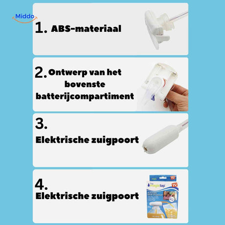 Aquapress Waterpomp elektrische zuigpoort met batterijvak www.middo.nl