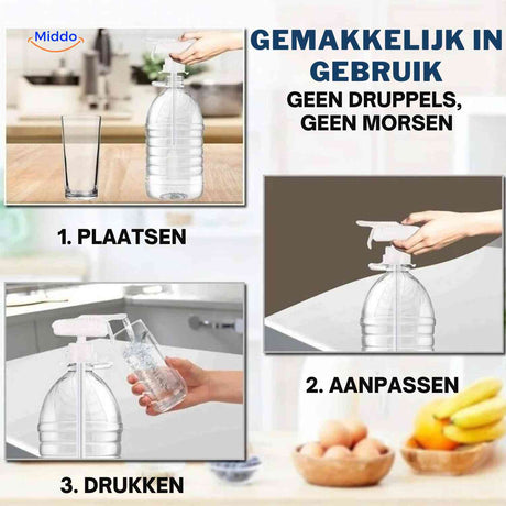 Aquapress Waterpomp gemakkelijk in gebruik schenkpomp voor dranken www.middo.nl