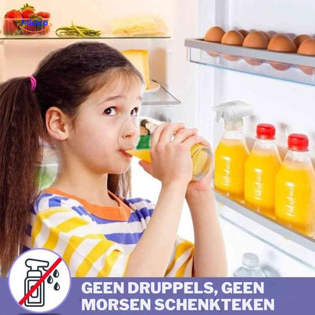 Aquapress Waterpomp kindvriendelijke drankdispenser geen druppels geen morsen www.middo.nl