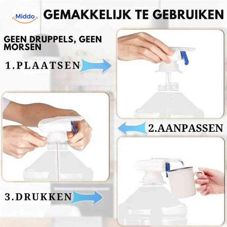 Aquapress Waterpomp snel drank inschenken zonder morsen www.middo.nl