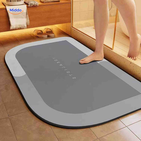 Aquastep Badmat halfrond blauw grijze kleur omgekeerd www.middo.nl