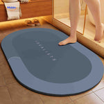 Aquastep Badmat ovaal blauw grijze kleur www.middo.nl