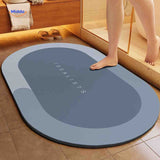 Aquastep Badmat ovaal licht blauw grijze kleur www.middo.nl