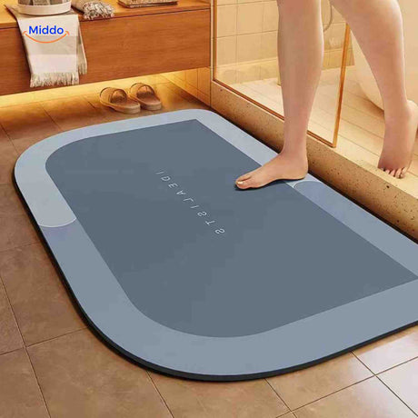 Aquastep Badmat rechthoek blauw grijze kleur omgekeerd www.middo.nl