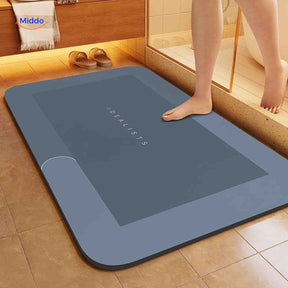 Aquastep Badmat rechthoek blauw grijze kleur www.middo.nl