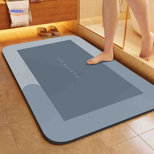 Aquastep Badmat rechthoek licht blauw grijze kleur www.middo.nl