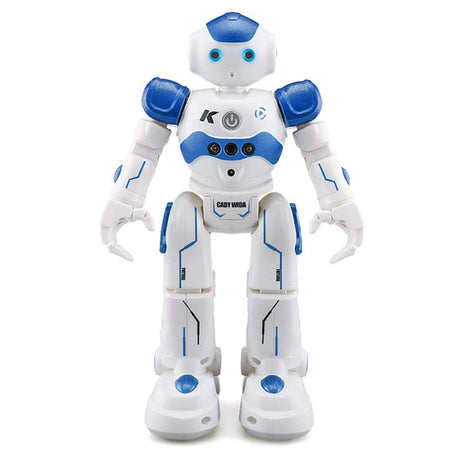 Afbeelding van de Arlock kinderrobot met beschrijving van functies: intellectuele programmering, gebarensensor, patrouilleren en obstakelvermijding, zingen en dansen, en automatisch display.