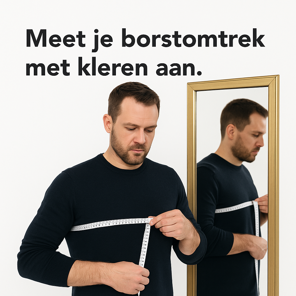 Uitleg hoe borstomtrek wordt gemeten voor juiste maat Ashford™ Peaky Blinders jas.