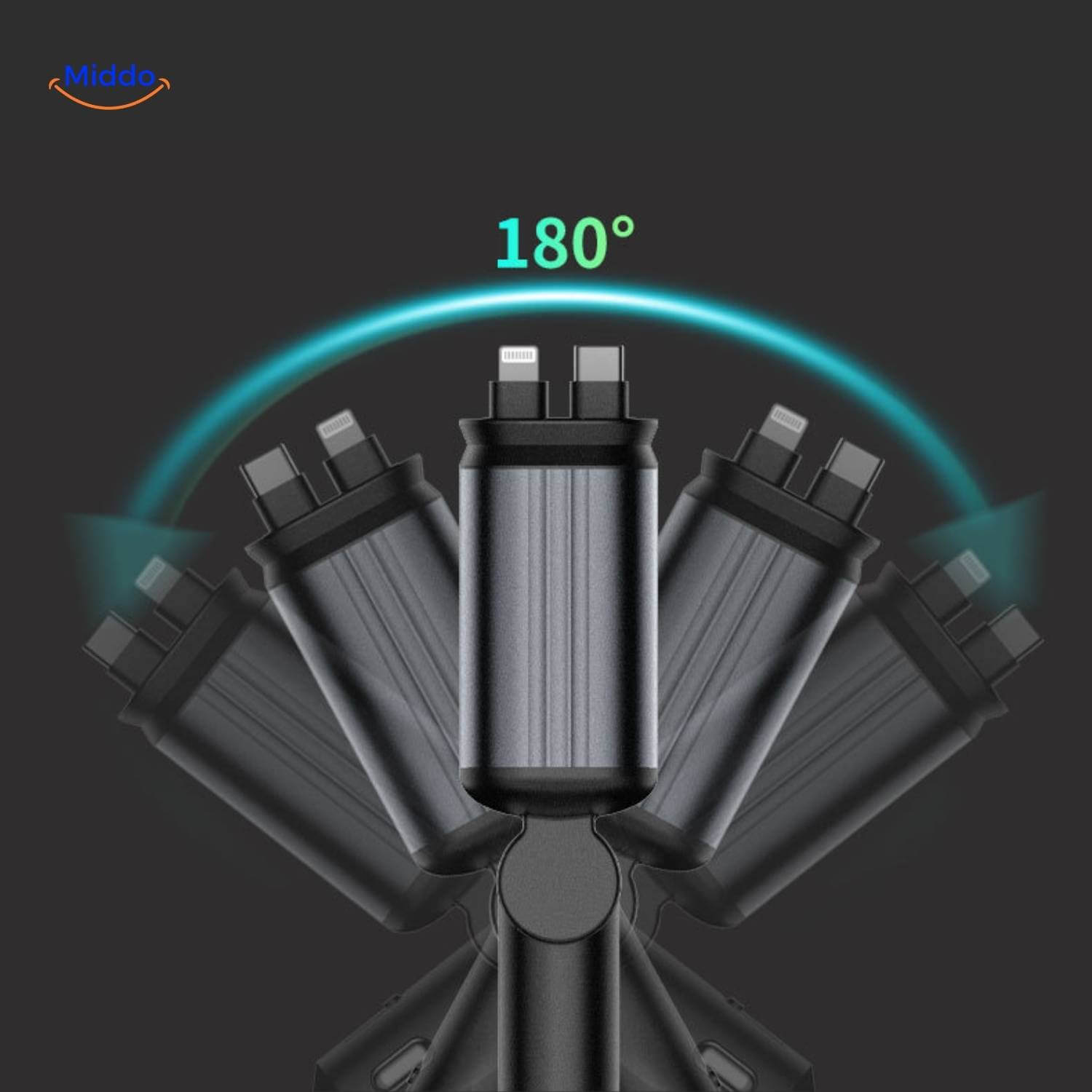 AutoCharge 120W in auto met sfeervolle RGB projectie www.middo.nl