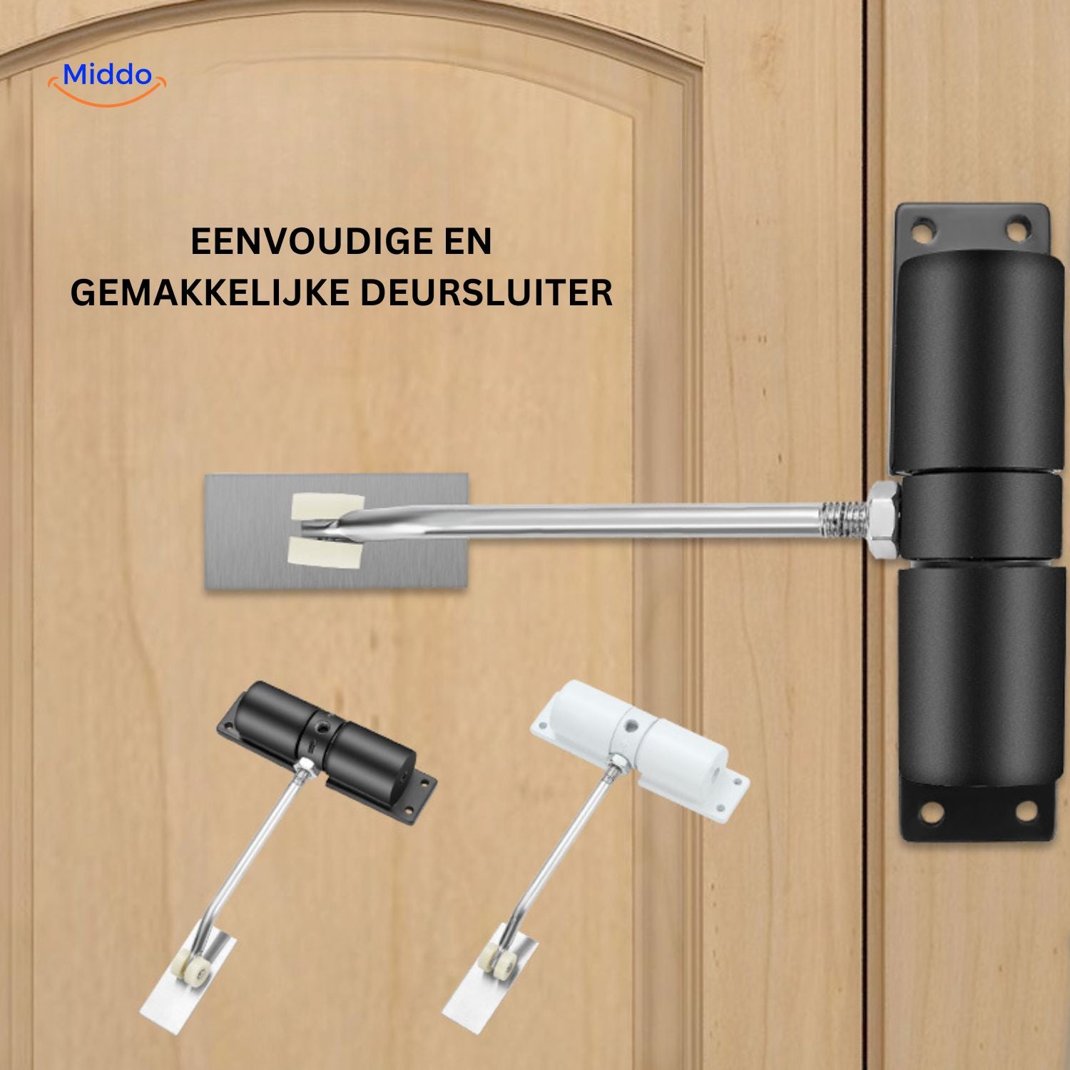 AutoClose Deursluiter installatie zwart veiligheid deur sluiter www.middo.nl