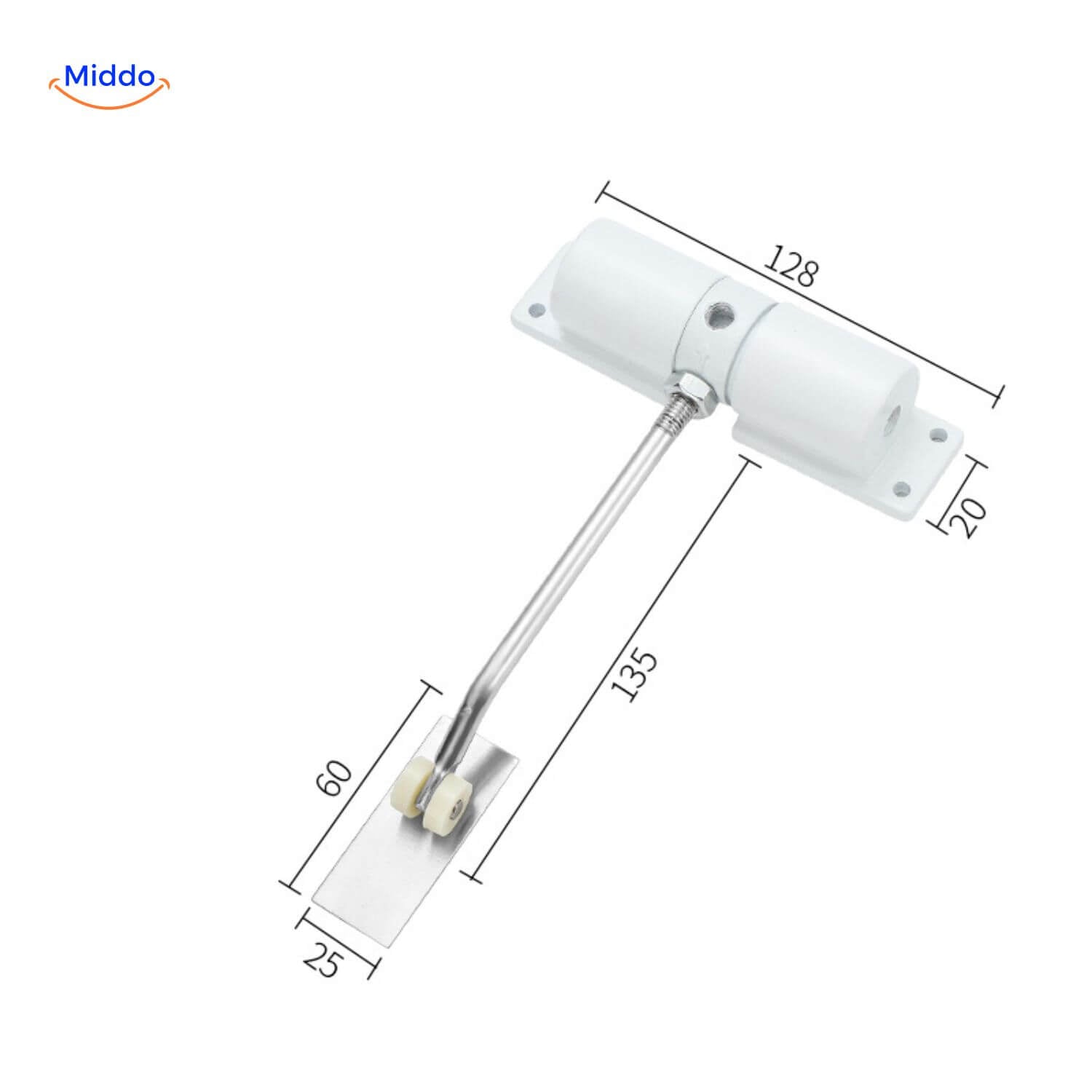 AutoClose Deursluiter met roller wit www.middo.nl