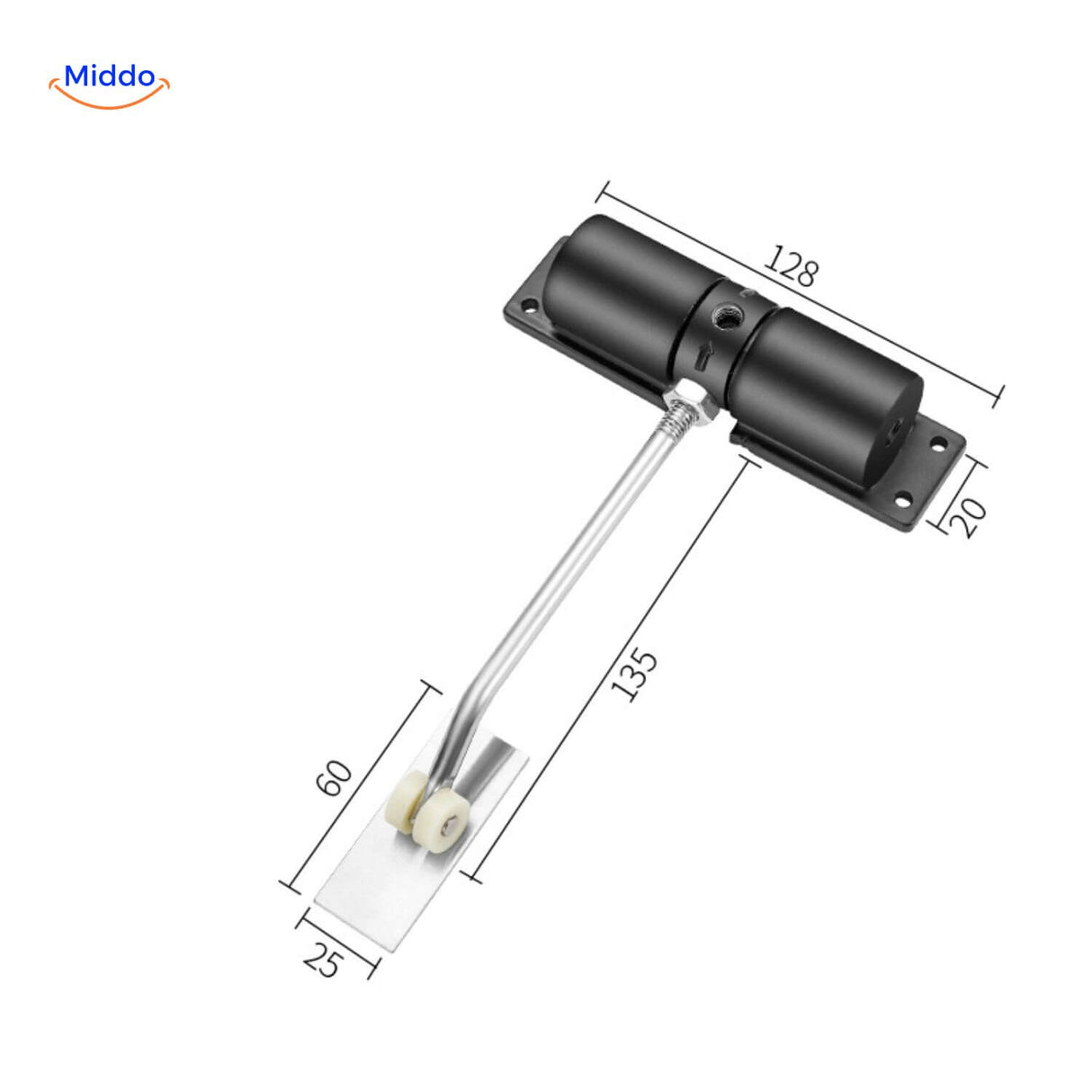 AutoClose Deursluiter met roller zwart www.middo.nl