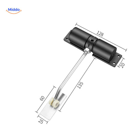 AutoClose Deursluiter met roller zwart www.middo.nl