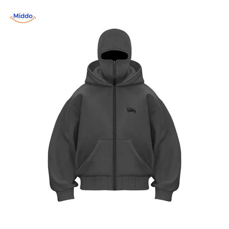 AutumnBliss Hoodie donker grijs met geborduurd logo www.middo.nl