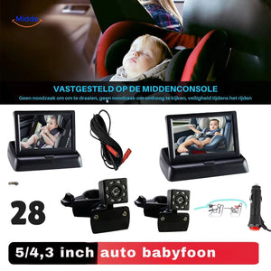 BabyGuard auto babyfoon met monitor en camera in dubbel setup