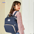 BabyLuxe Rugtas donkerblauw fashion luiertas voor moeders www.middo.nl