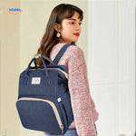 BabyLuxe Rugtas donkerblauw fashion luiertas voor moeders www.middo.nl