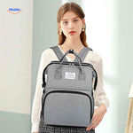 BabyLuxe Rugtas grijs draagbare luiertas met stijlvolle look www.middo.nl