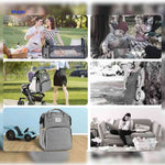 BabyLuxe Rugtas grijs praktisch voor picknick en reizen www.middo.nl