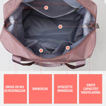 Afbeelding van Beggo reistas waarbij de tas is opengevouwen en de vele opbergvakken laat zien.