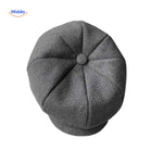 Blinderstyle Cap grijze wollen vintage platte pet www.middo.nl