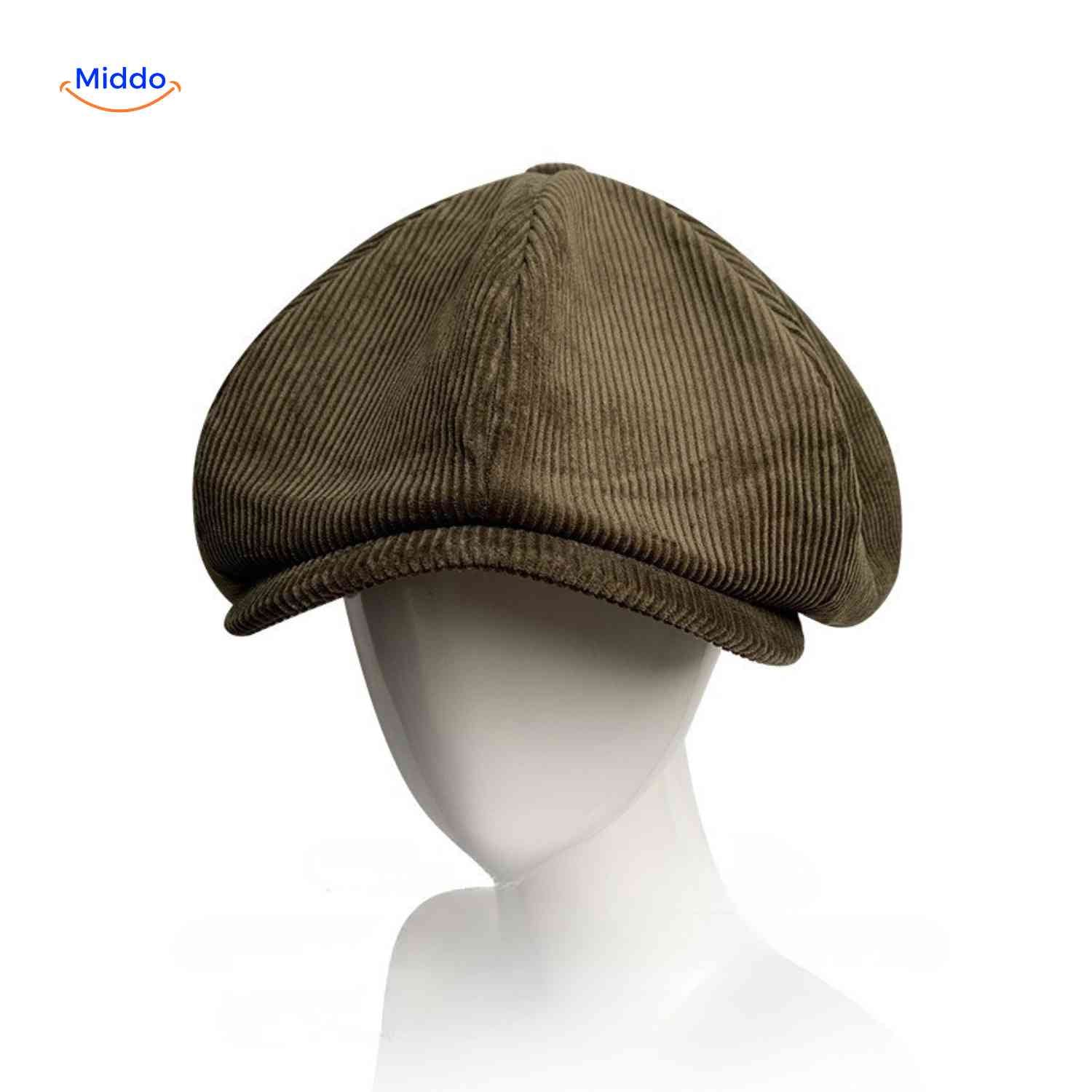 Blinderstyle Cap groene corduroy krantenjongen muts www.middo.nl