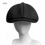 Blinderstyle Cap zwarte effen newsboy pet www.middo.nl