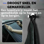 BraidDry Handdoek sneldrogend en makkelijk op te hangen handdoek voor auto www.middo.nl