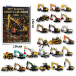 Buildora Adventskalender jongen hangt mini graafmachine in kerstboom www.middo.nl