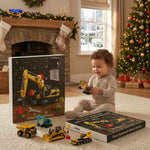 Buildora Adventskalender kind speelt met mini bouwvoertuigen www.middo.nl