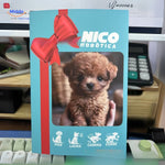 BunnyBuddy Plush Christmas gift puppy in box gift surrounded by holiday decor www.middo.nl