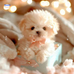 BunnyBuddy Plush Christmas gift puppy with gift box surrounded by presents www.middo.nl